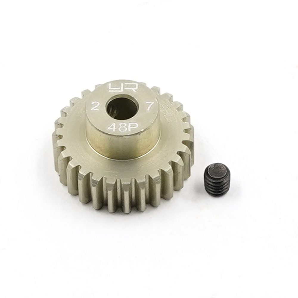 27t hardened aluminium 48dp pinion gear for 1:10 rc 27 tooth 48 pitch.