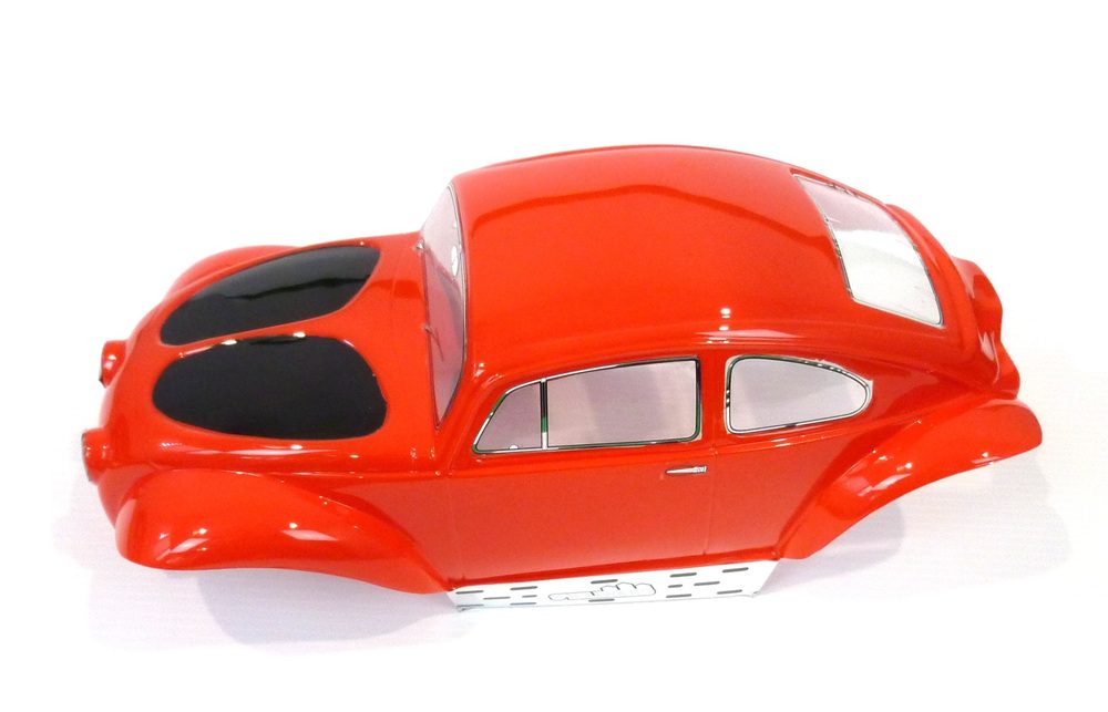 1:10 rc painted red lexan body shell baja bug, beetle for truck, crawler, buggy