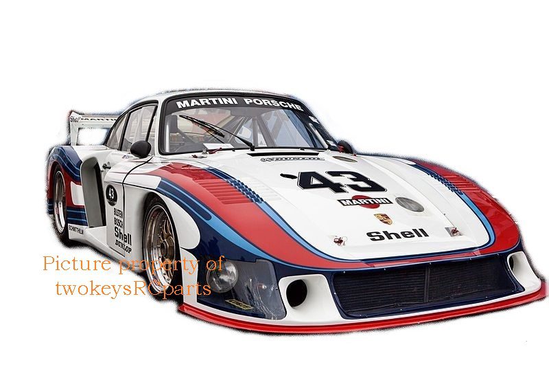 1:10 rc clear lexan body shell porsche 935 with decals race car martini