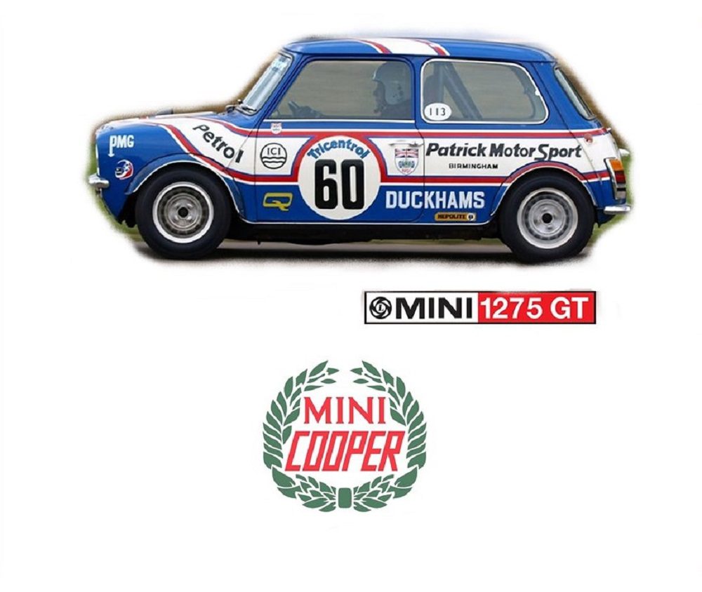 classic mini clubman 1275 gt clear body shell + decals for 1:10 rc mini tamiya