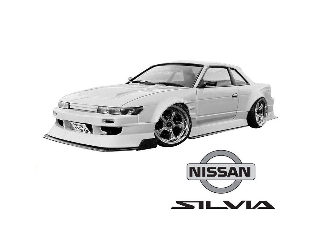 1:10 rc clear body shell kit nissan silvia s13 v8 + extras & dashboard etc