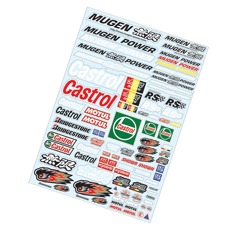 castrol sticker logo sheet a4 for 1:10 rc car truck or crawler also mugen, motul